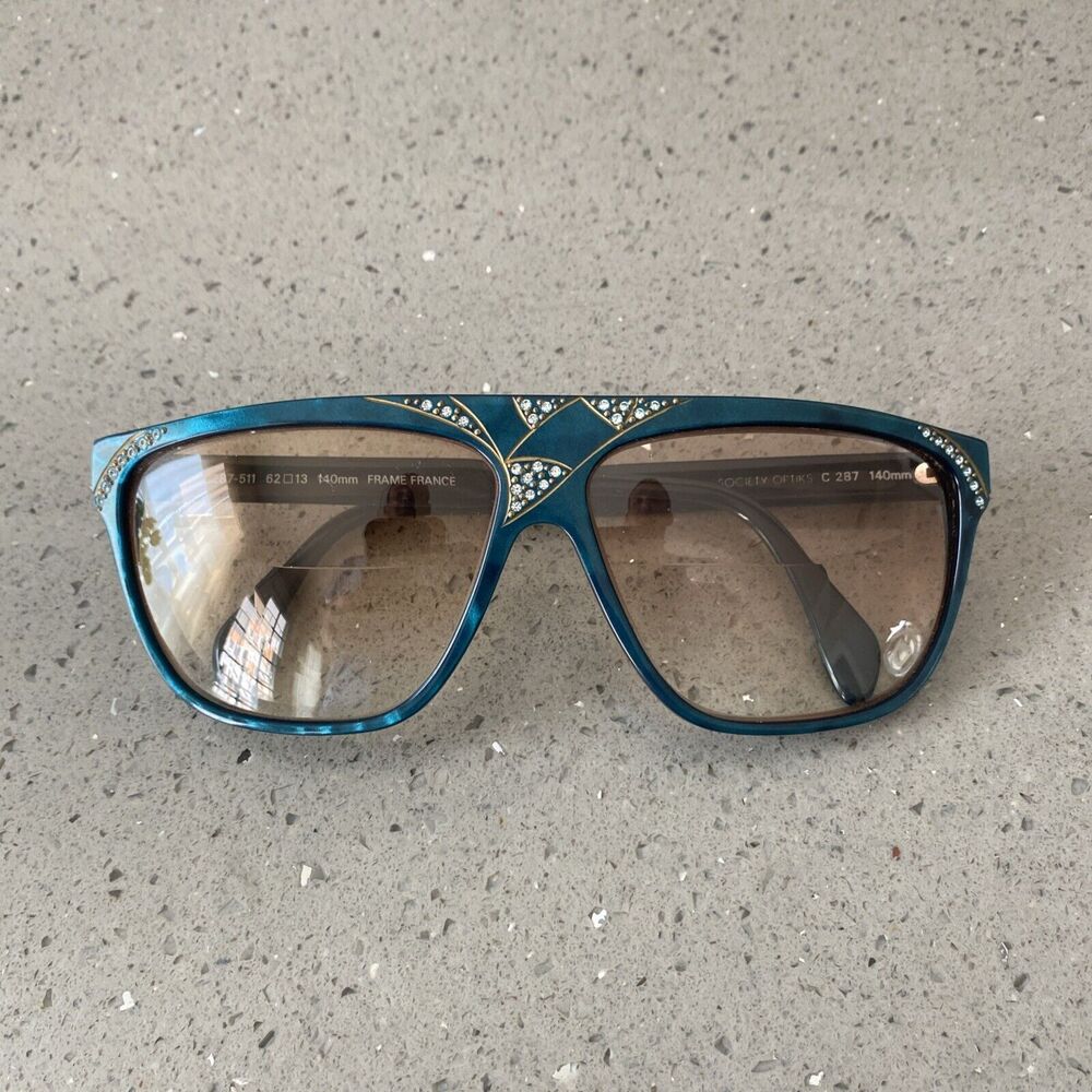 Society Optiks CACHET C287 C287-511 62-13-140 France Eyeglasses frames ONLY blue